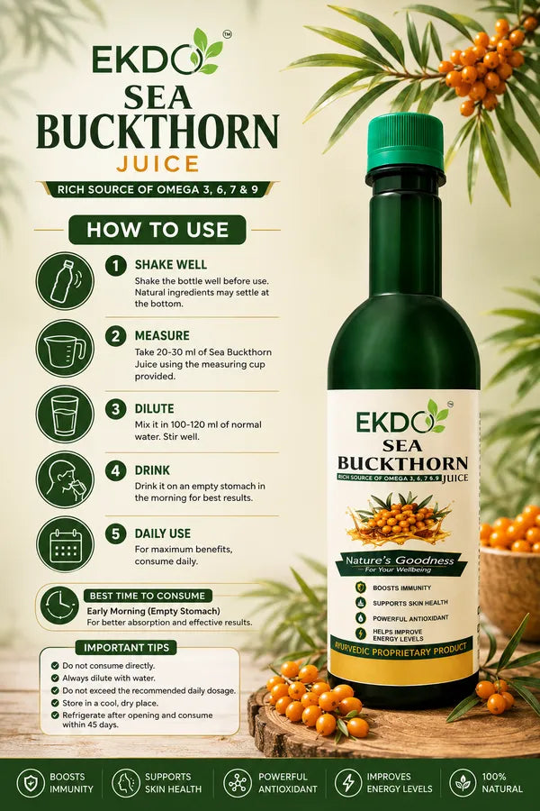100% Natural Sea Buckthorn  500ML Pake of 2 | Powerful Antioxidant | Rich in Omega 3,6,7,9 | Immunity Booster | Detox Support | Anti-Inflammatory | Vitamins & Minerals & All Essential Amino Acids I Healthy Supplement I Heart,|Sugar Free I Men & Women.